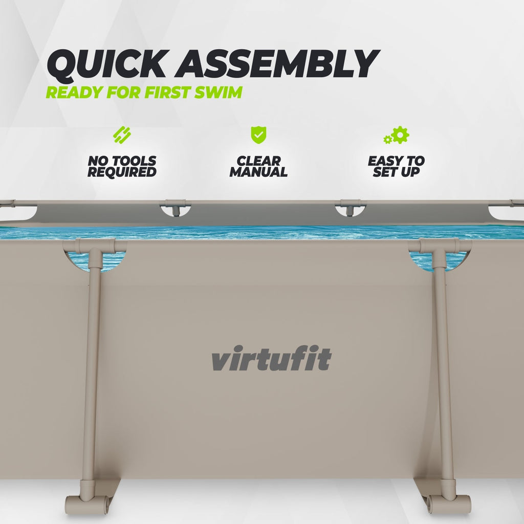 VirtuFit Rechthoekig Zwembad - 300 x 210 x 66 cm - Beige