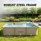 VirtuFit Rechthoekig Zwembad - 260 x 180 x 66 cm - Beige - Compleet Pakket
