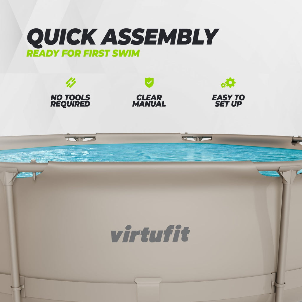 VirtuFit Zwembad Rond Ø305 x 76 cm - Beige - Compleet Pakket