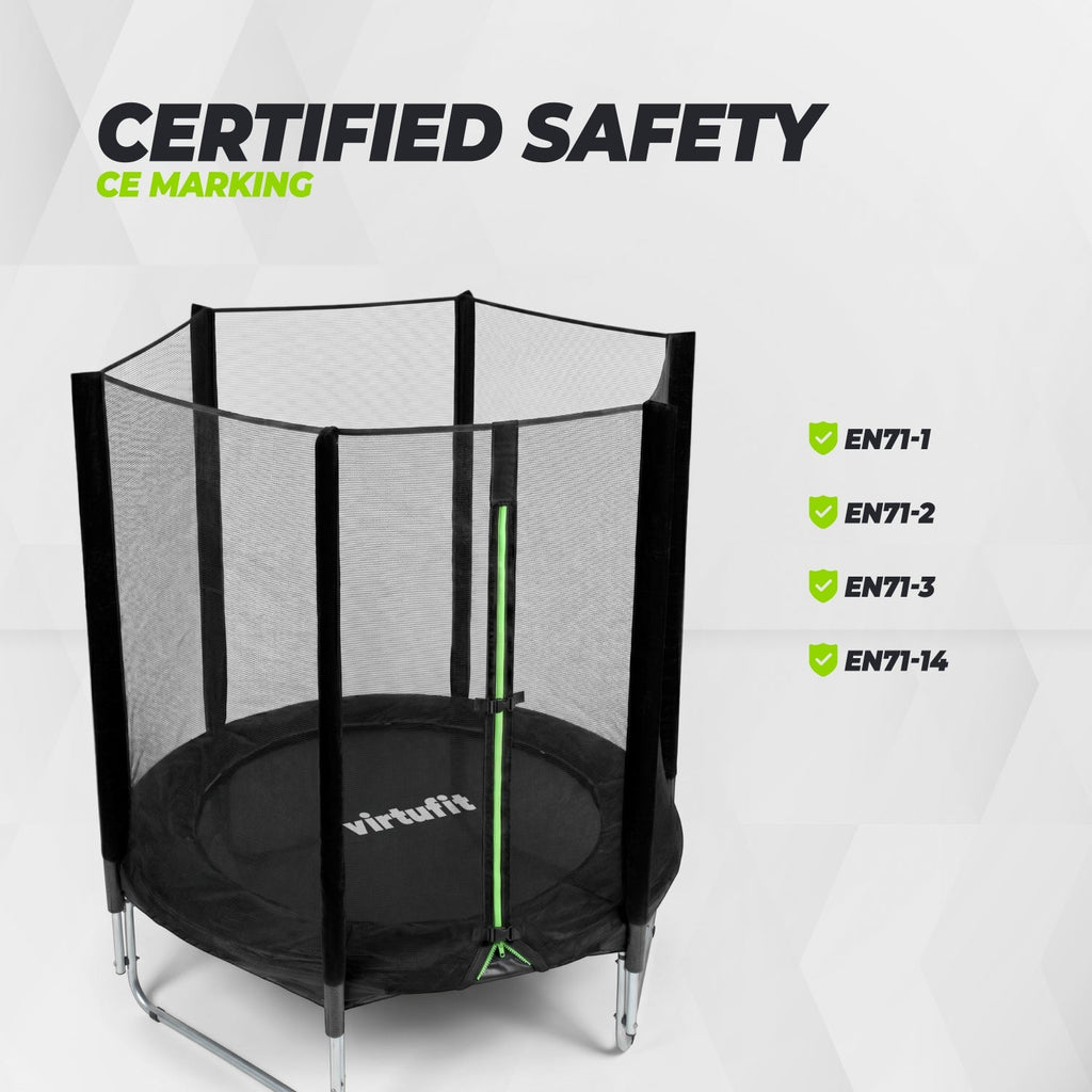 VirtuFit Kindertrampoline met Veiligheidsnet - Zwart - 140 cm