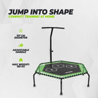 VirtuFit Fitness Trampoline Pro met Handvat - Zwart - 127 cm