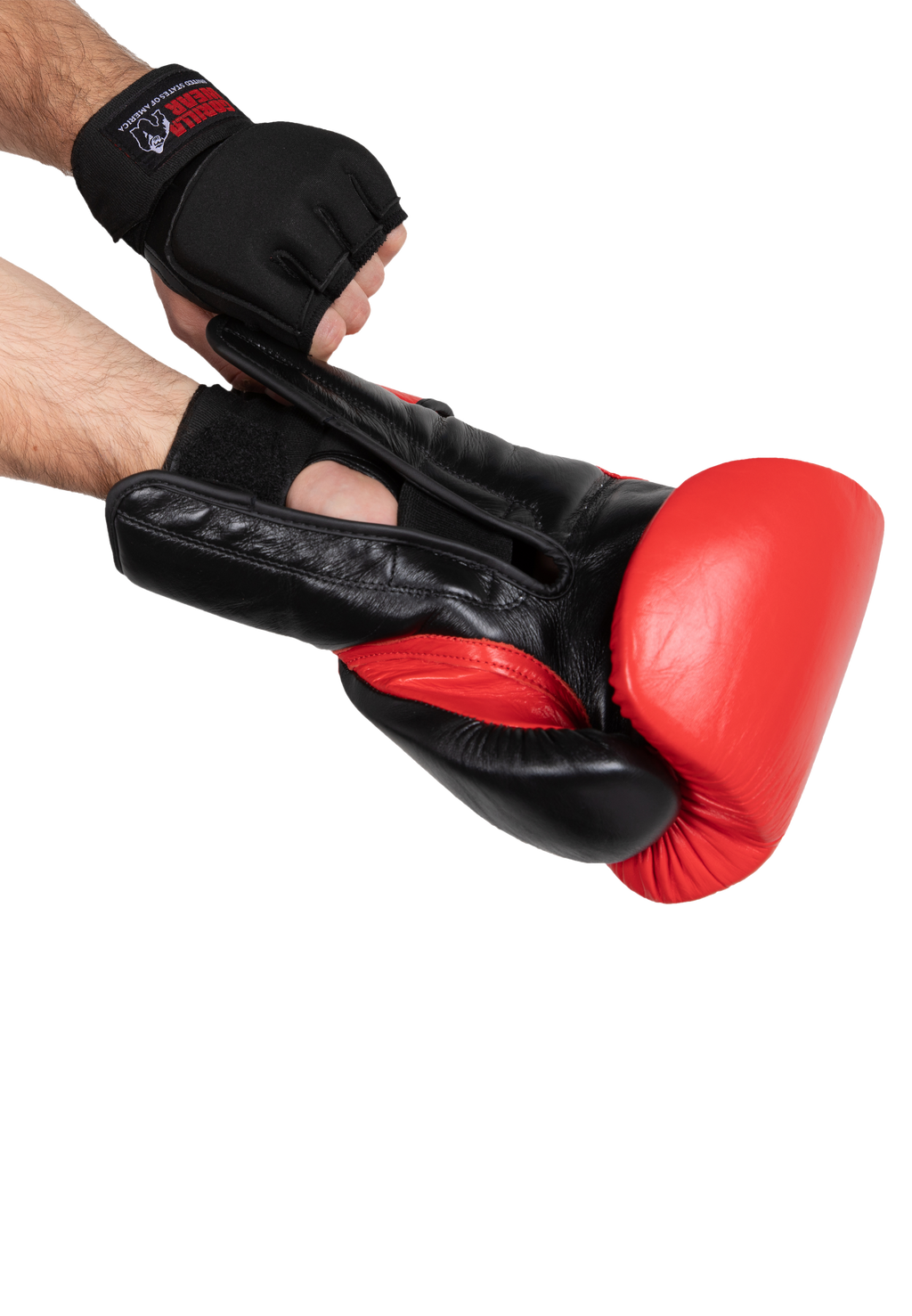 Gorilla Wear Gel Handschoenen met Omslag - Zwart/Wit