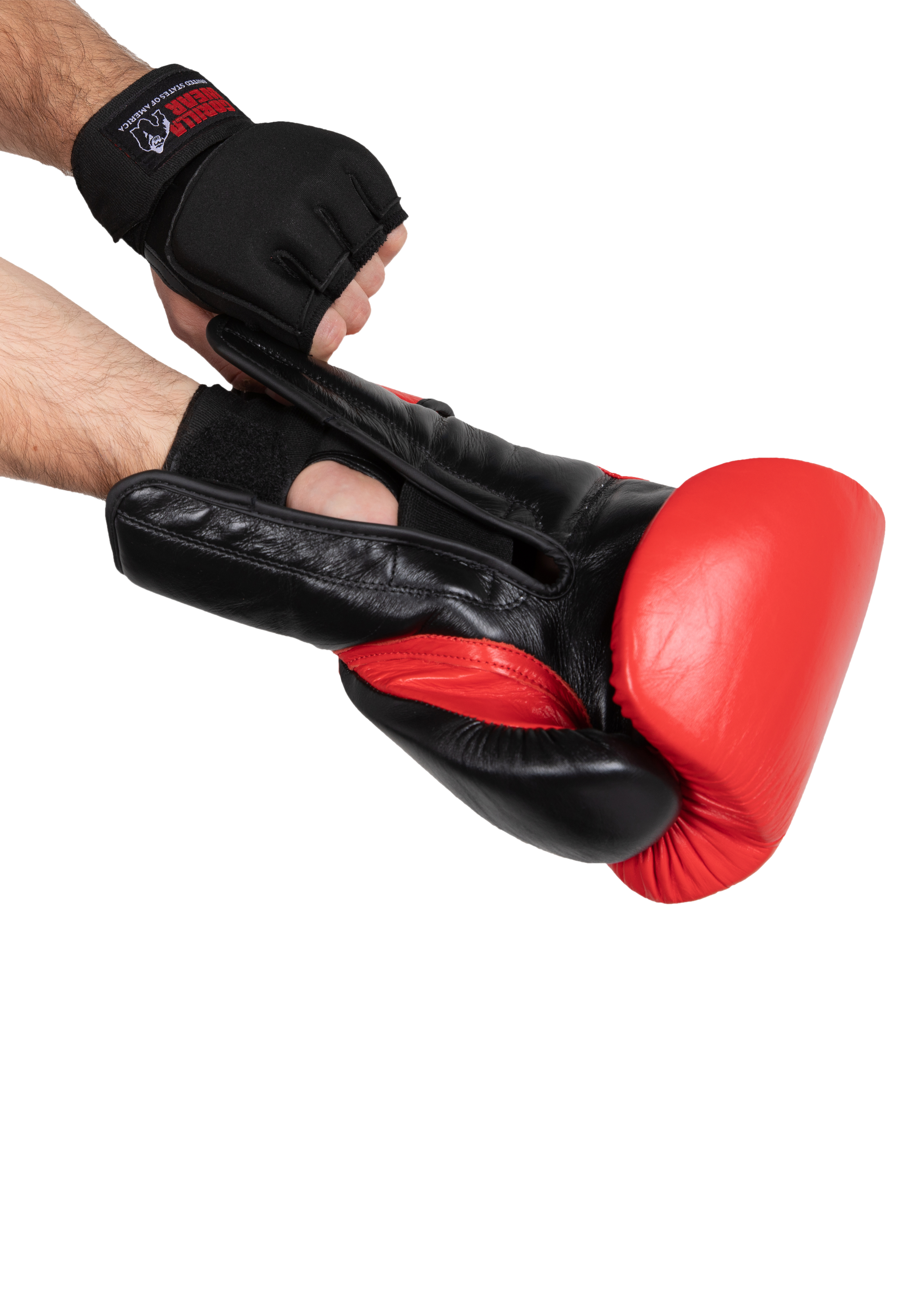 Gorilla Wear Gel Handschoenen met Omslag - Zwart/Wit