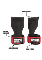 Gorilla Wear Lifting Grips - Zwart/Rood