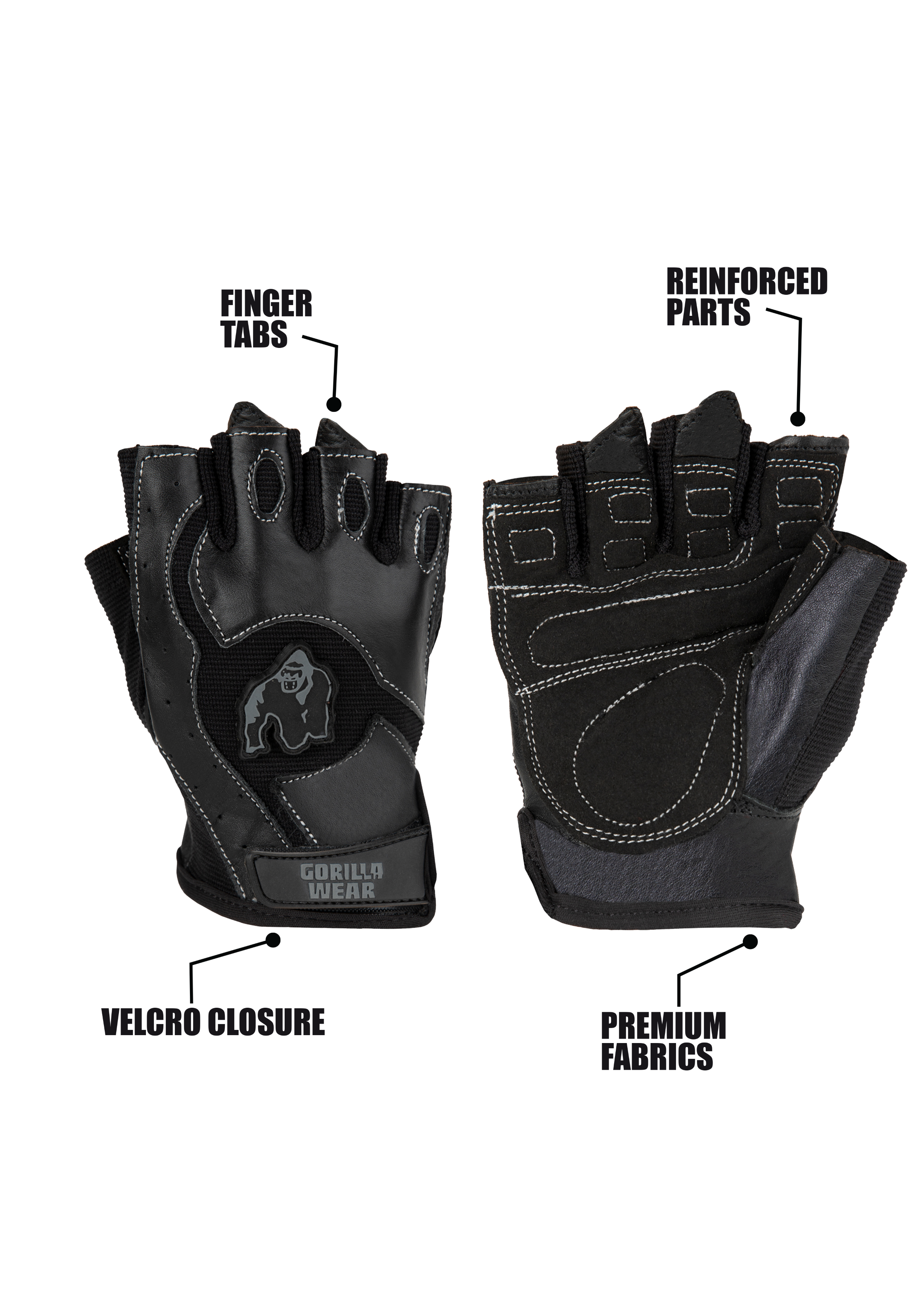 Gorilla Wear Mitchell Training Gloves - Fitness Handschoenen - Zwart
