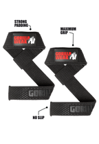 Gorilla Wear Gevoerde Siliconen Lifting Straps - Zwart