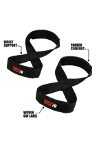 Gorilla Wear Figure 8 Lifting Straps - Zwart