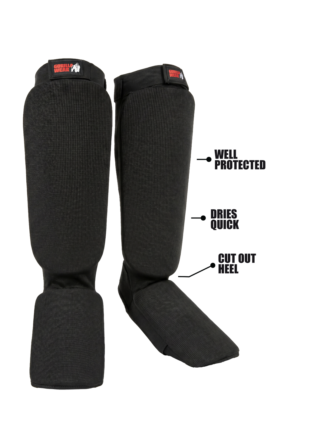 Gorilla Wear Jefferson Scheenbeschermers - Zwart