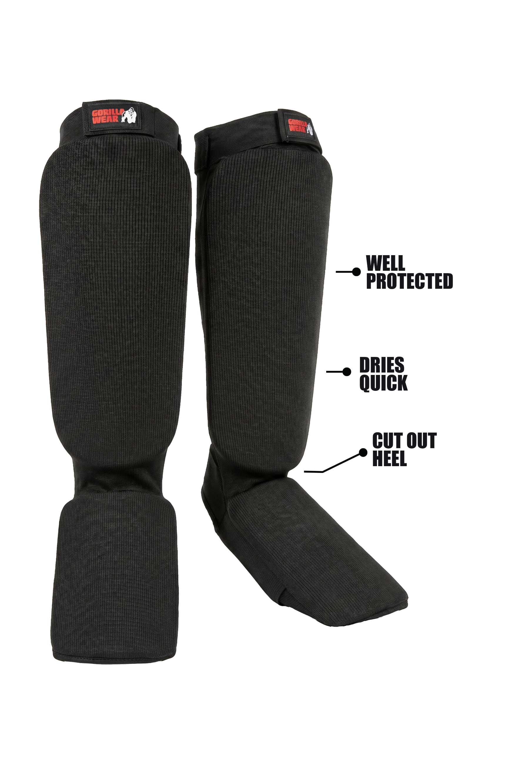 Gorilla Wear Jefferson Scheenbeschermers - Zwart