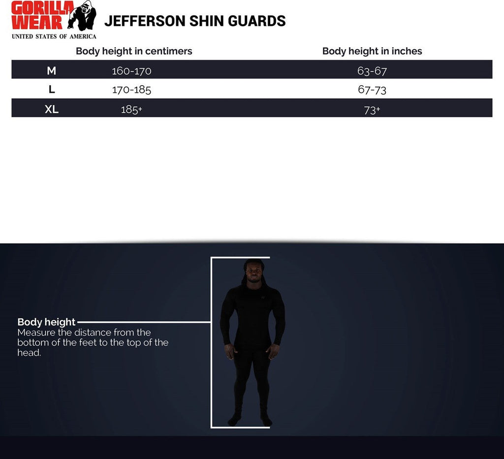 Gorilla Wear Jefferson Scheenbeschermers - Zwart