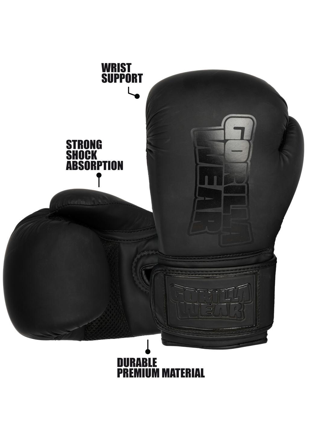 Gorilla Wear Kodiak Bokshandschoenen - Zwart