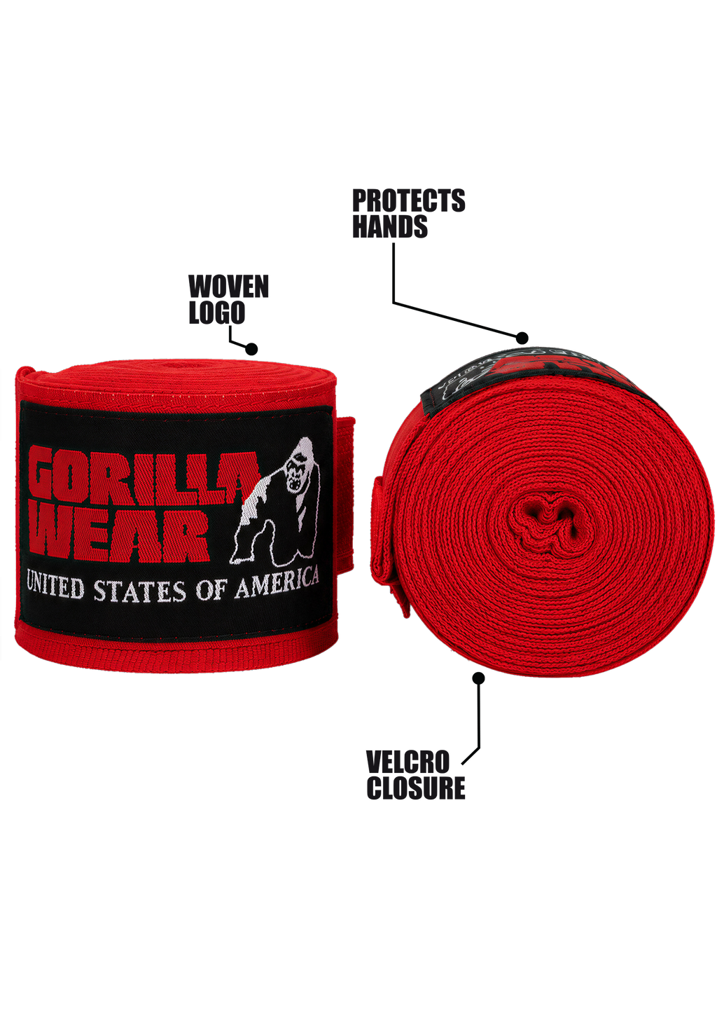 Gorilla Wear Boksbandages - Rood