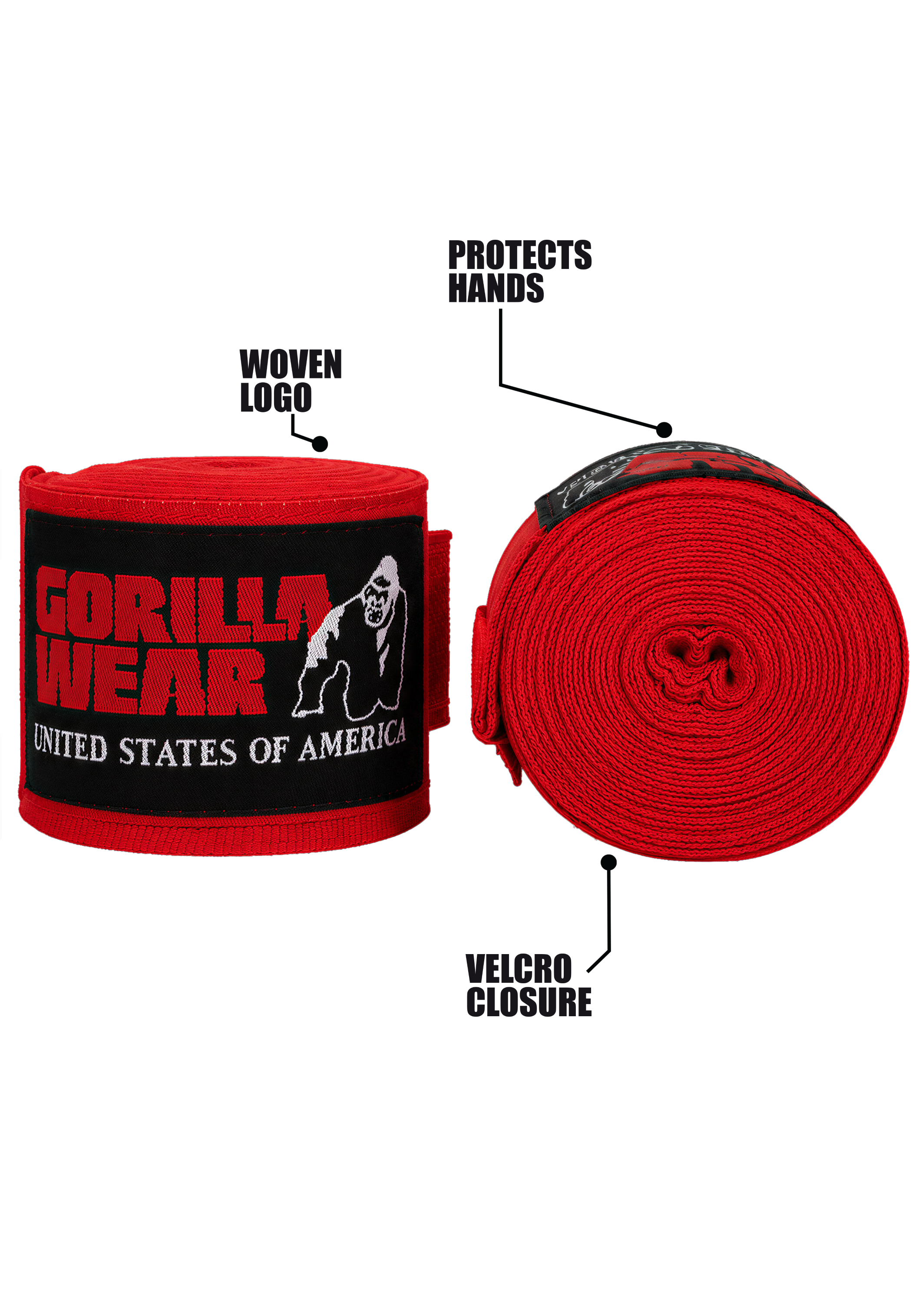 Gorilla Wear Boksbandages - Rood