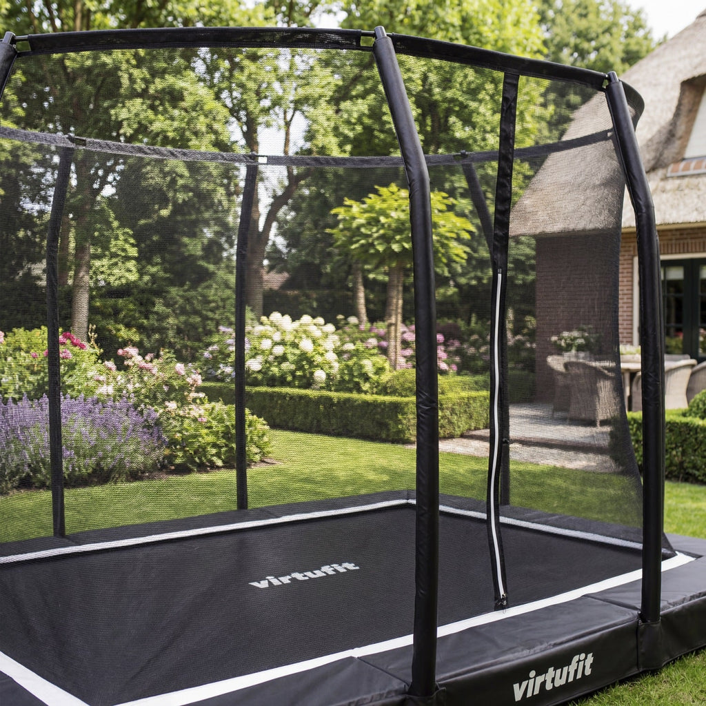 VirtuFit Premium Inground Trampoline met Veiligheidsnet - Zwart - 183 x 274 cm