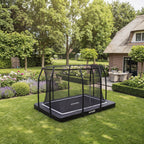 VirtuFit Premium Inground Trampoline met Veiligheidsnet - Zwart - 183 x 274 cm
