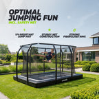 VirtuFit Premium Inground Trampoline met Veiligheidsnet - Zwart - 213 x 305 cm