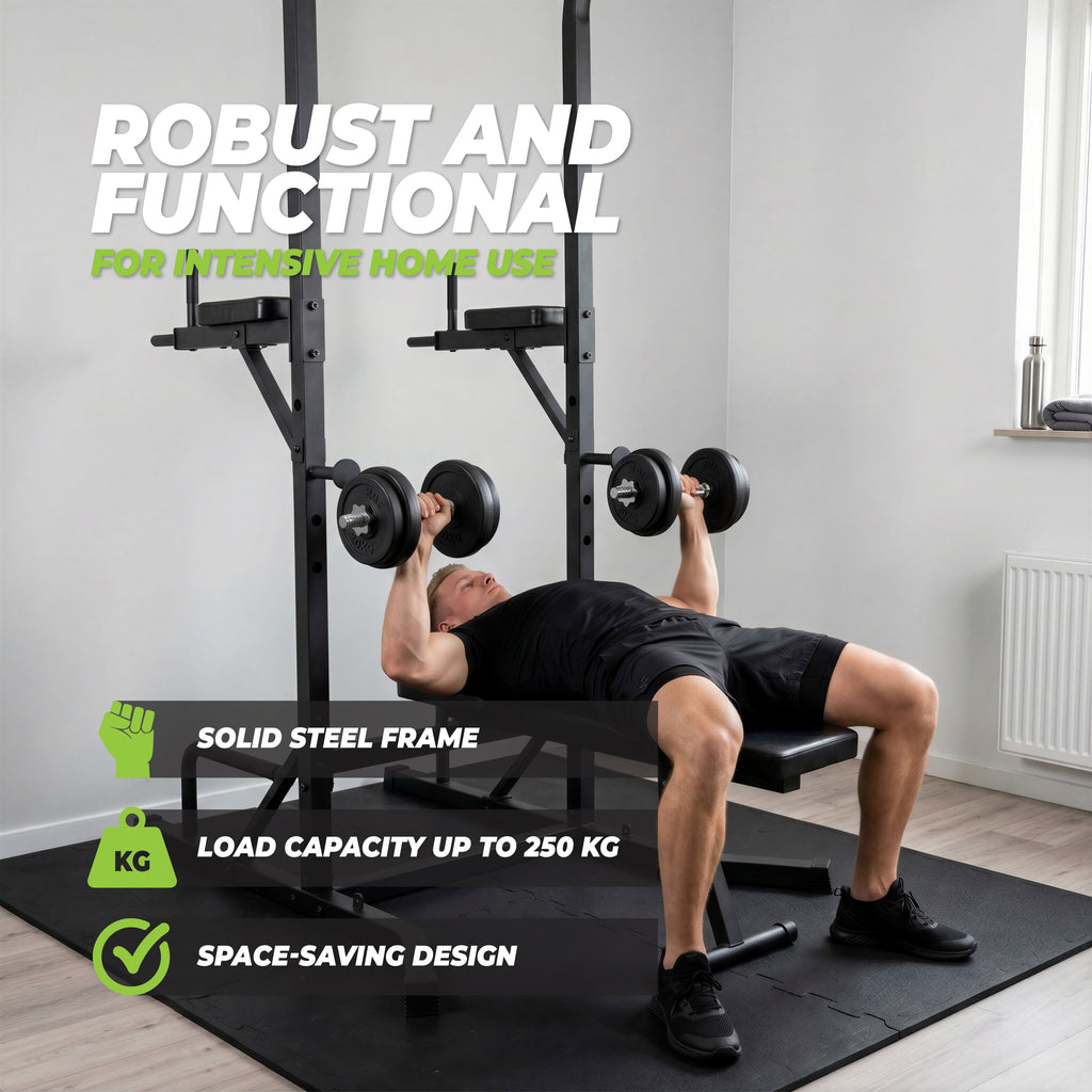 Virtufit Power Tower Deluxe met Fitnessbank