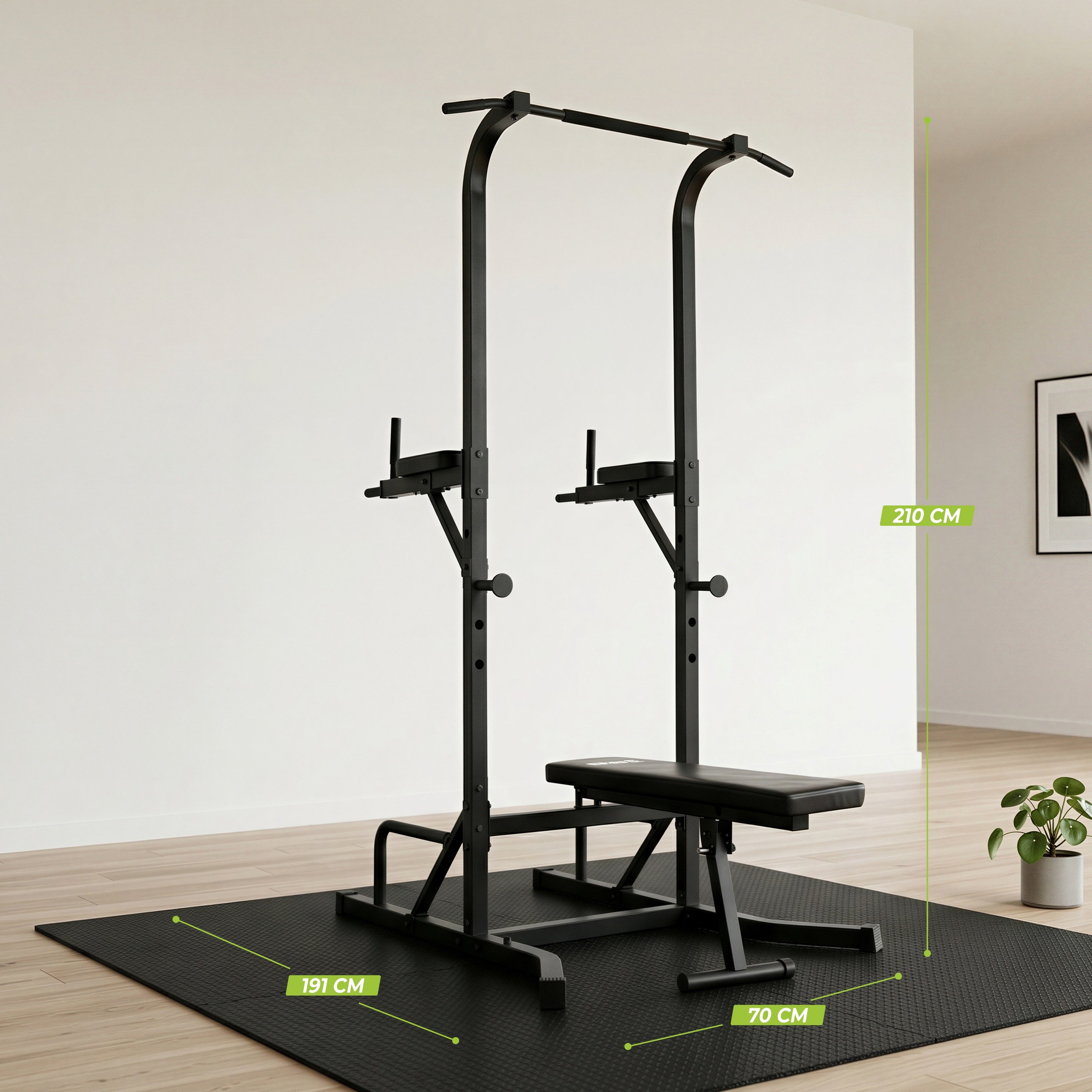 Virtufit Power Tower Deluxe met Fitnessbank