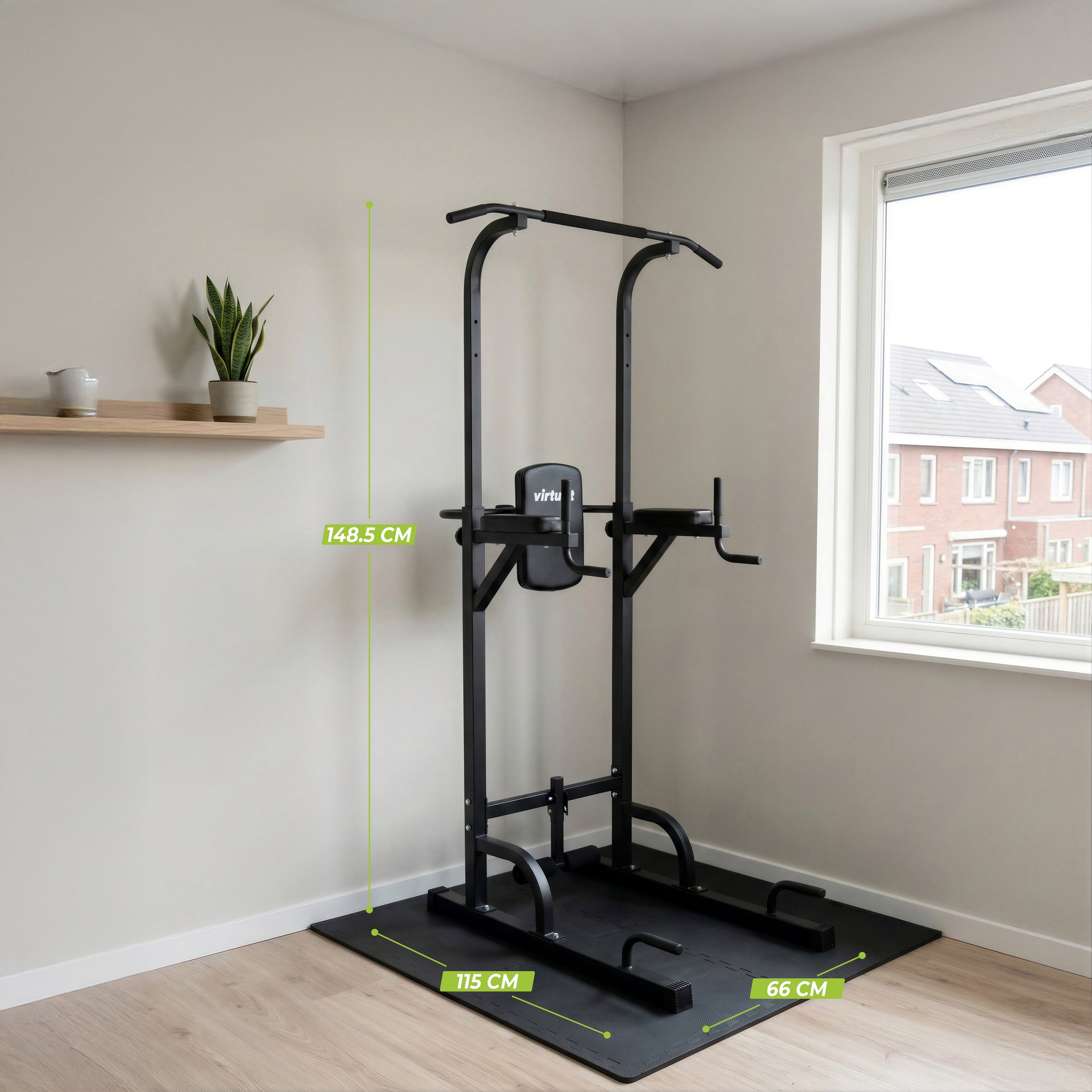 VirtuFit Verstelbare Power Tower - Pull Up & Dip Station