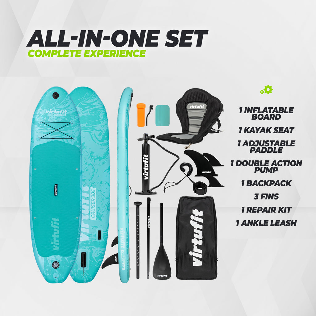 VirtuFit Supboard Cruiser 305 - Oranje - Met Kajak zitje, accessoires en draagtas