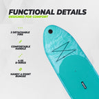 Virtufit Supboard Surfer 305 - Turquoise - Inclusief Windzeil en accessoires