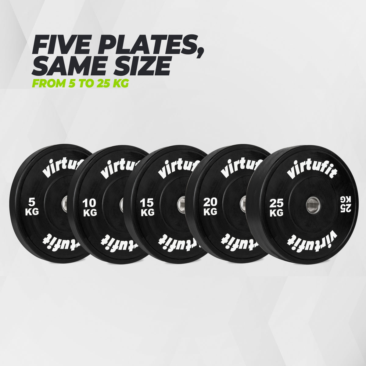 VirtuFit Bumper Plate - Olympische Hantelscheibe aus Gummi - 50 mm - 5 kg