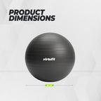 VirtuFit Anti-Burst Fitnessball Pro - Gymball - Swiss Ball - mit Pumpe - Schwarz - 55 cm