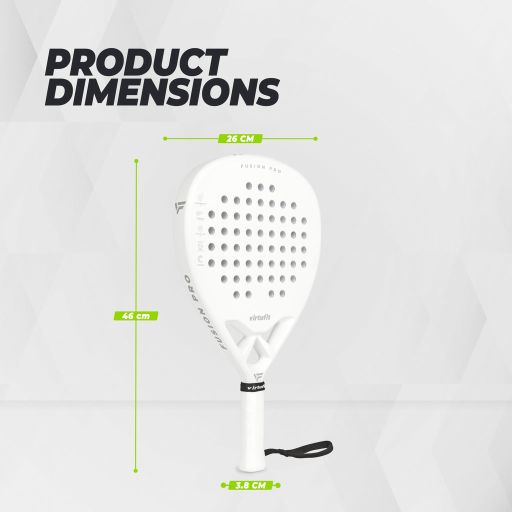 VirtuFit Fusion Pro Padel Schläger - Weiß - Silber