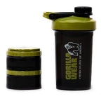Gorilla Wear Shake Beker 2 GO - 500 ml + 2 x 130 ml - Zwart/Legergroen