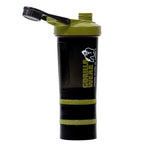 Gorilla Wear Shake Beker 2 GO - 500 ml + 2 x 130 ml - Zwart/Legergroen