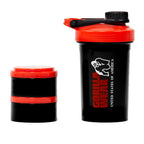 Gorilla Wear Shake Beker 2 GO - 500 ml + 2 x 130 ml - Zwart/Rood