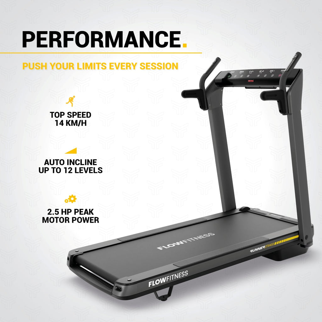 Flow Fitness Runner DTM400i Loopband - 99% Voorgemonteerd - Zwart