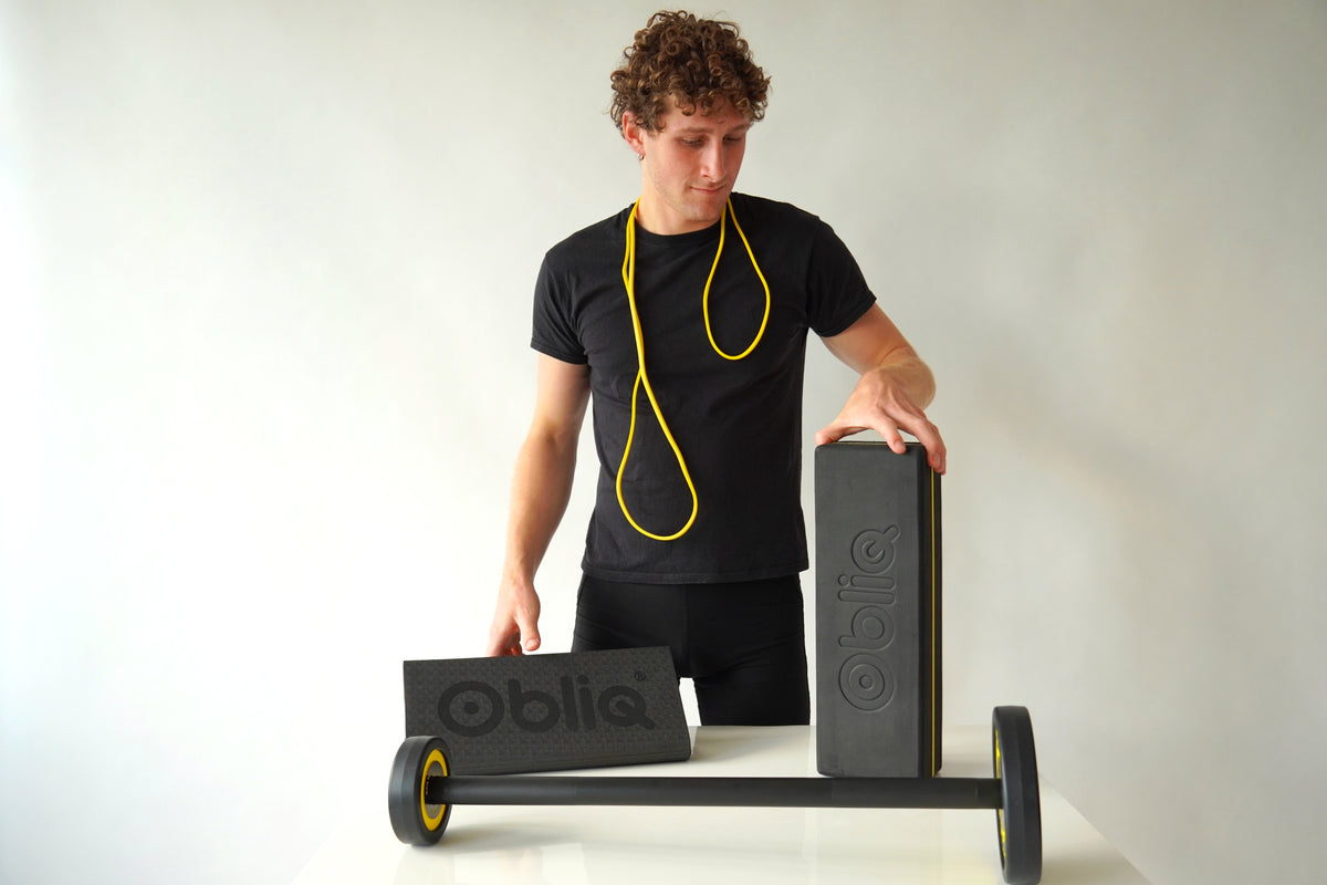 ObliQ Fitness Starterspakket - Buikspiertrainer met Wielen en Startblok