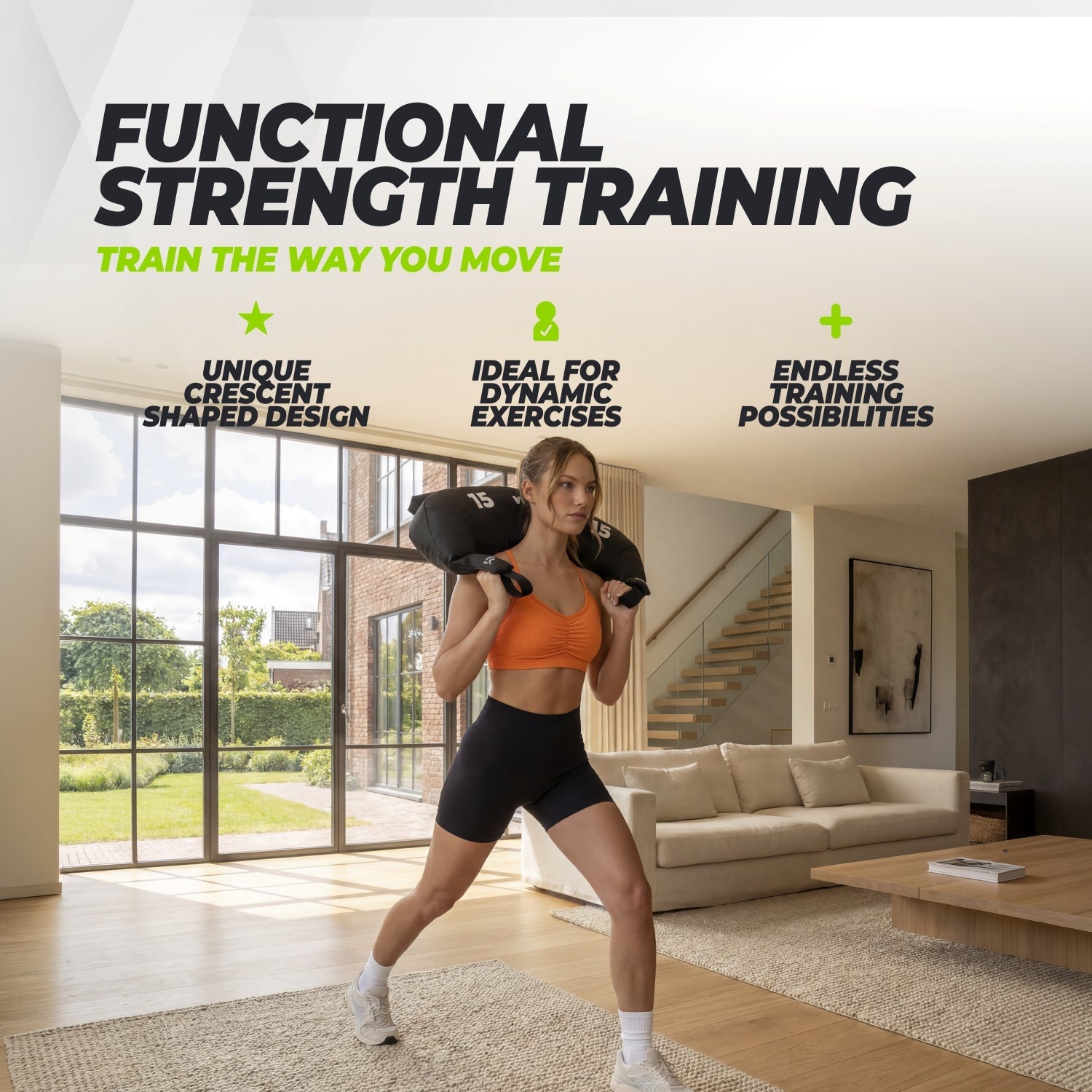 VirtuFit Bulgarian Bag - Fitnessbag - 15 kg