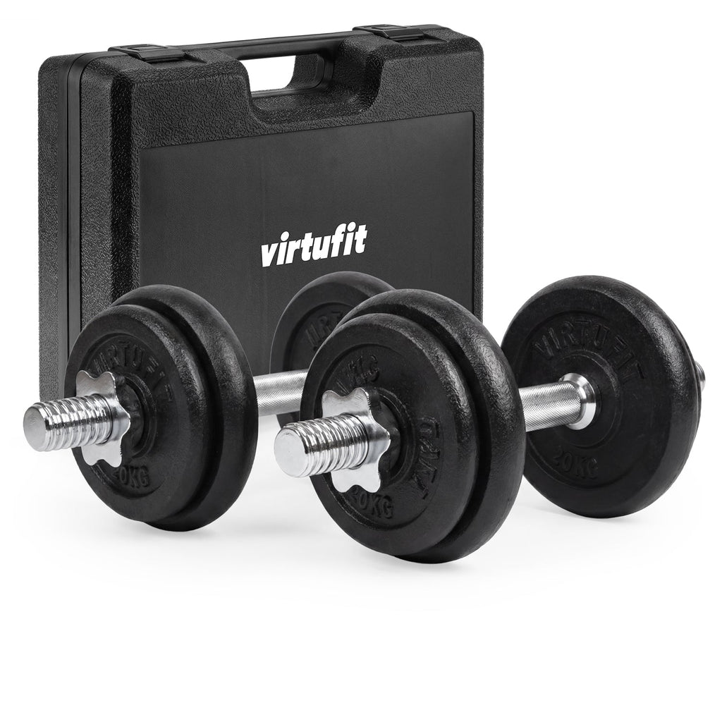VirtuFit Verstelbare Dumbbellset Pro 20 kg - 2 x 10 kg - Inclusief koffer