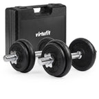 VirtuFit Verstelbare Dumbbellset Pro 20 kg - 2 x 10 kg - Inclusief koffer