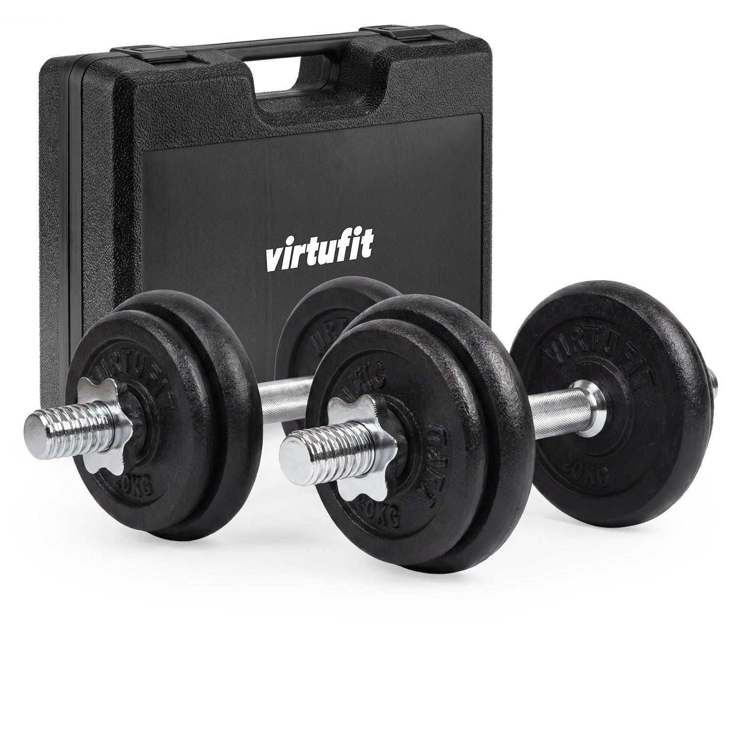 VirtuFit Verstelbare Dumbbellset Pro 20 kg - 2 x 10 kg - Inclusief koffer