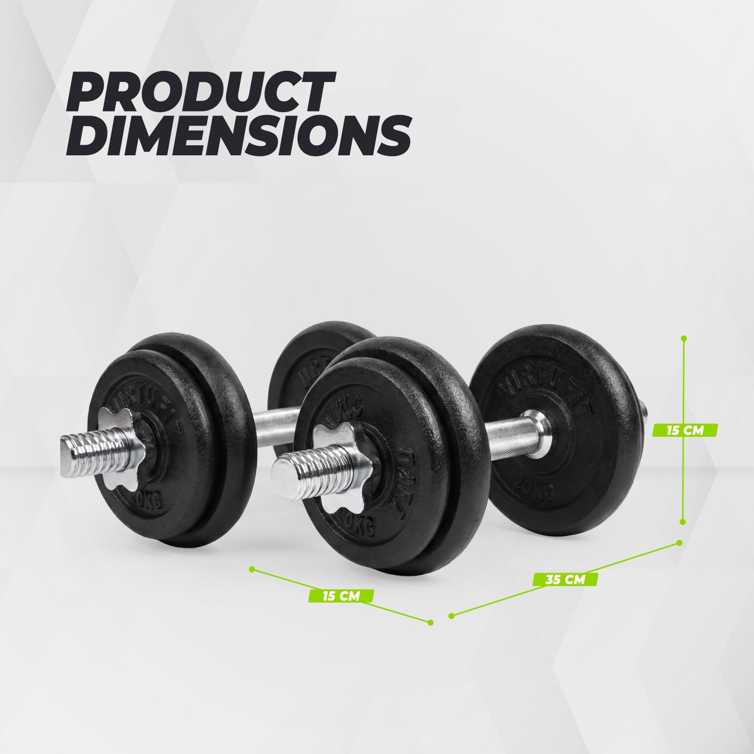 VirtuFit Verstelbare Dumbbellset Pro 20 kg - 2 x 10 kg - Inclusief koffer - Tweedekans