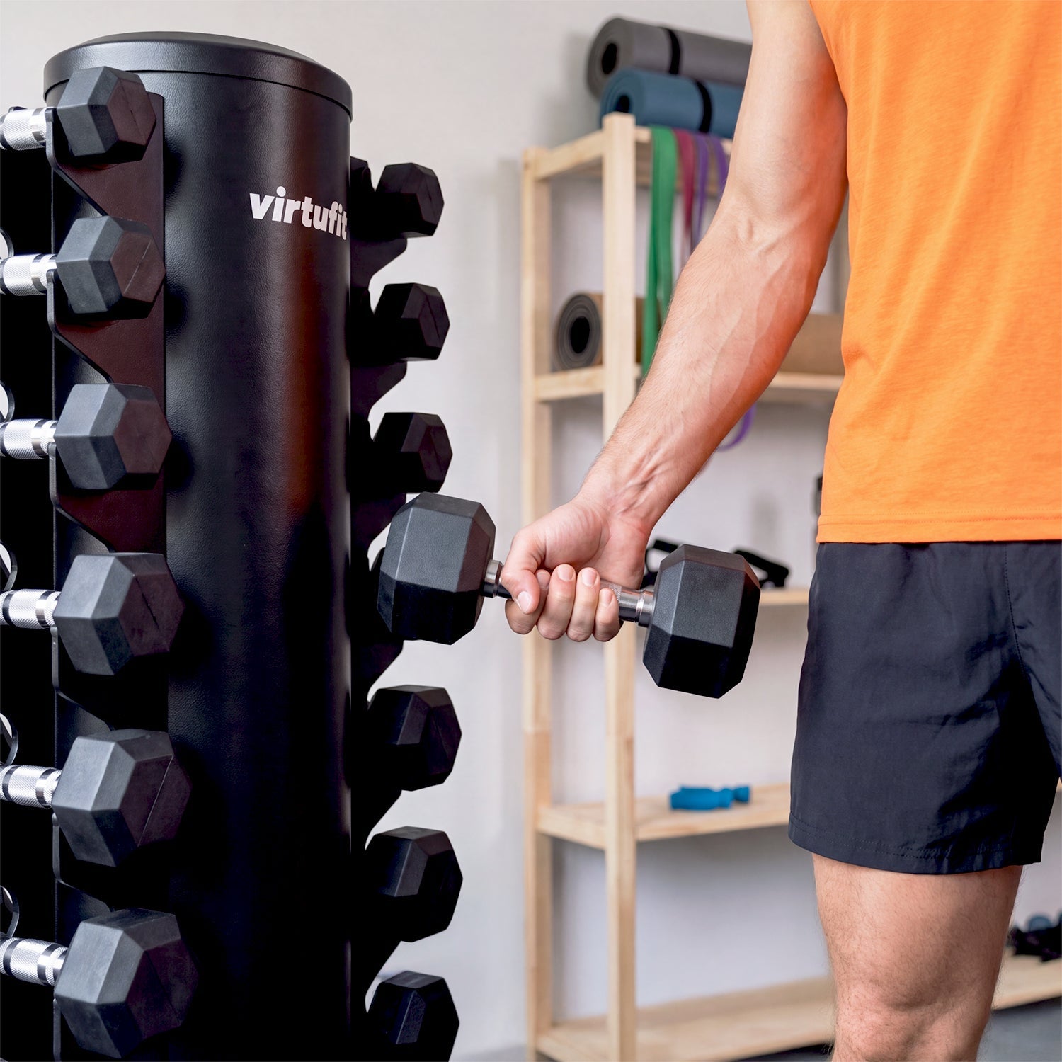 VirtuFit Dumbbell Opbergrek - Dumbbell toren - Halterrek - In gebruik