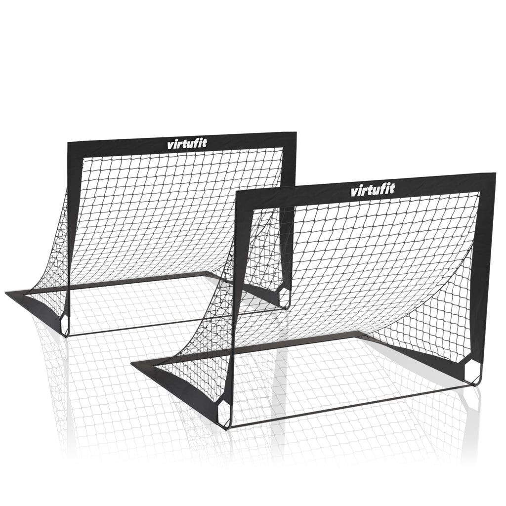 VirtuFit Pop-Up Voetbaldoelen Set - Voetbalgoals - 120 x 90 cm - Zwart