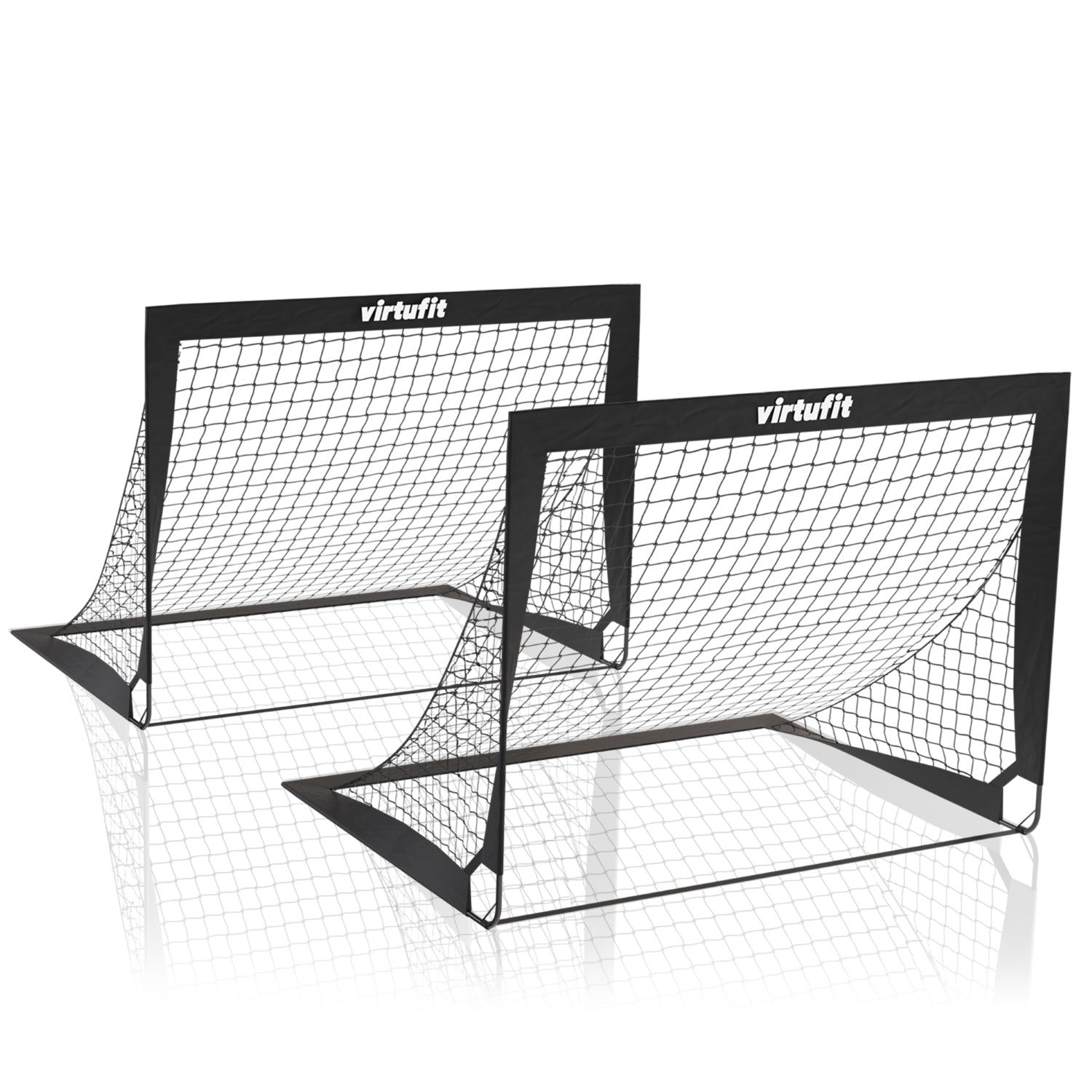 VirtuFit Pop-Up Voetbaldoelen Set - Voetbalgoals - 120 x 90 cm - Zwart