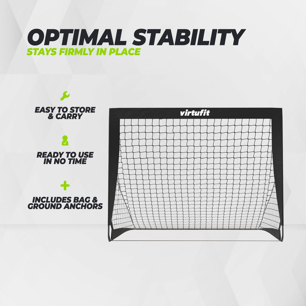 VirtuFit Pop-Up Voetbaldoelen Set - Voetbalgoals - 120 x 90 cm - Zwart