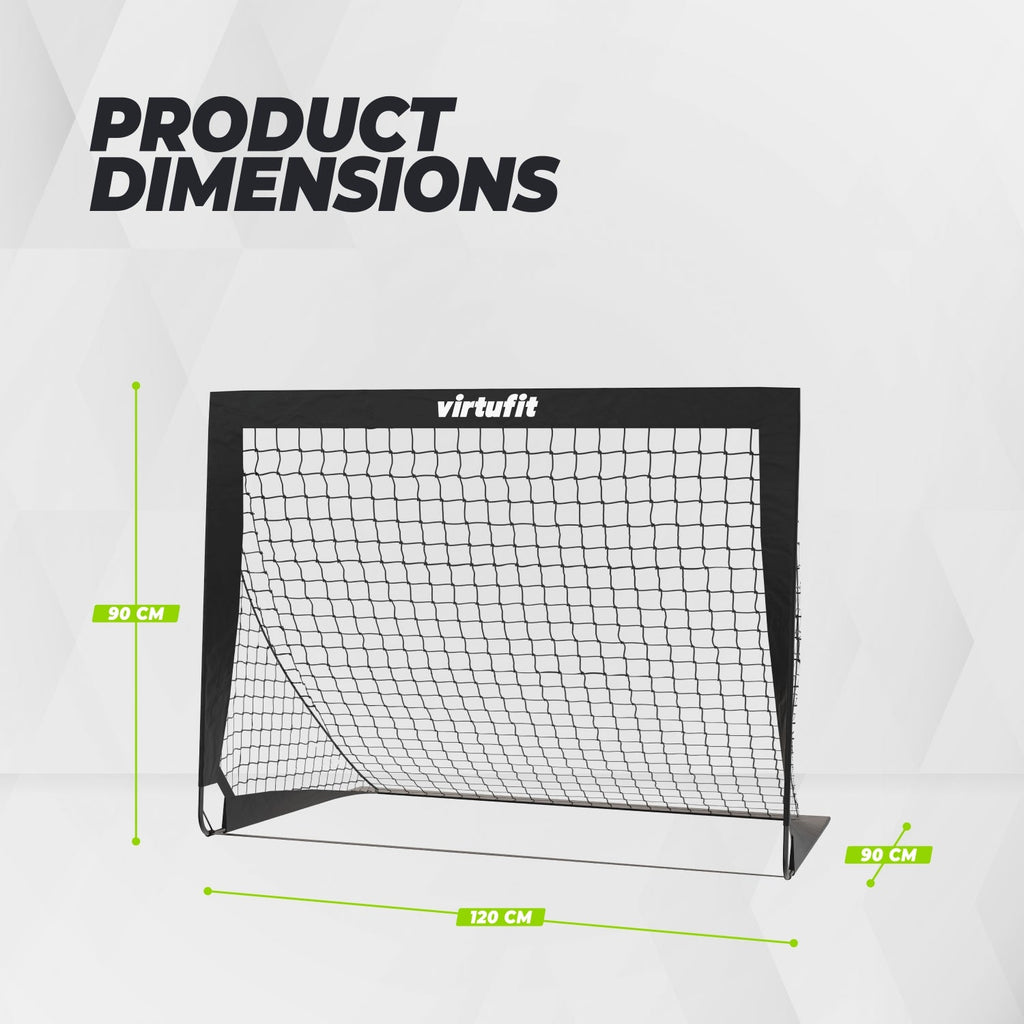 VirtuFit Pop-Up Voetbaldoelen Set - Voetbalgoals - 120 x 90 cm - Zwart