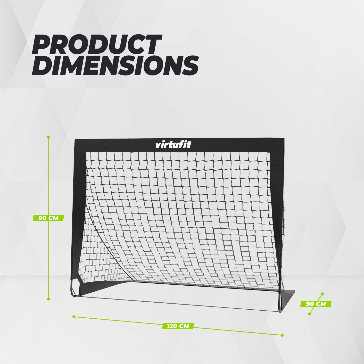 VirtuFit Pop-Up Voetbaldoelen Set - Voetbalgoals - 120 x 90 cm - Zwart