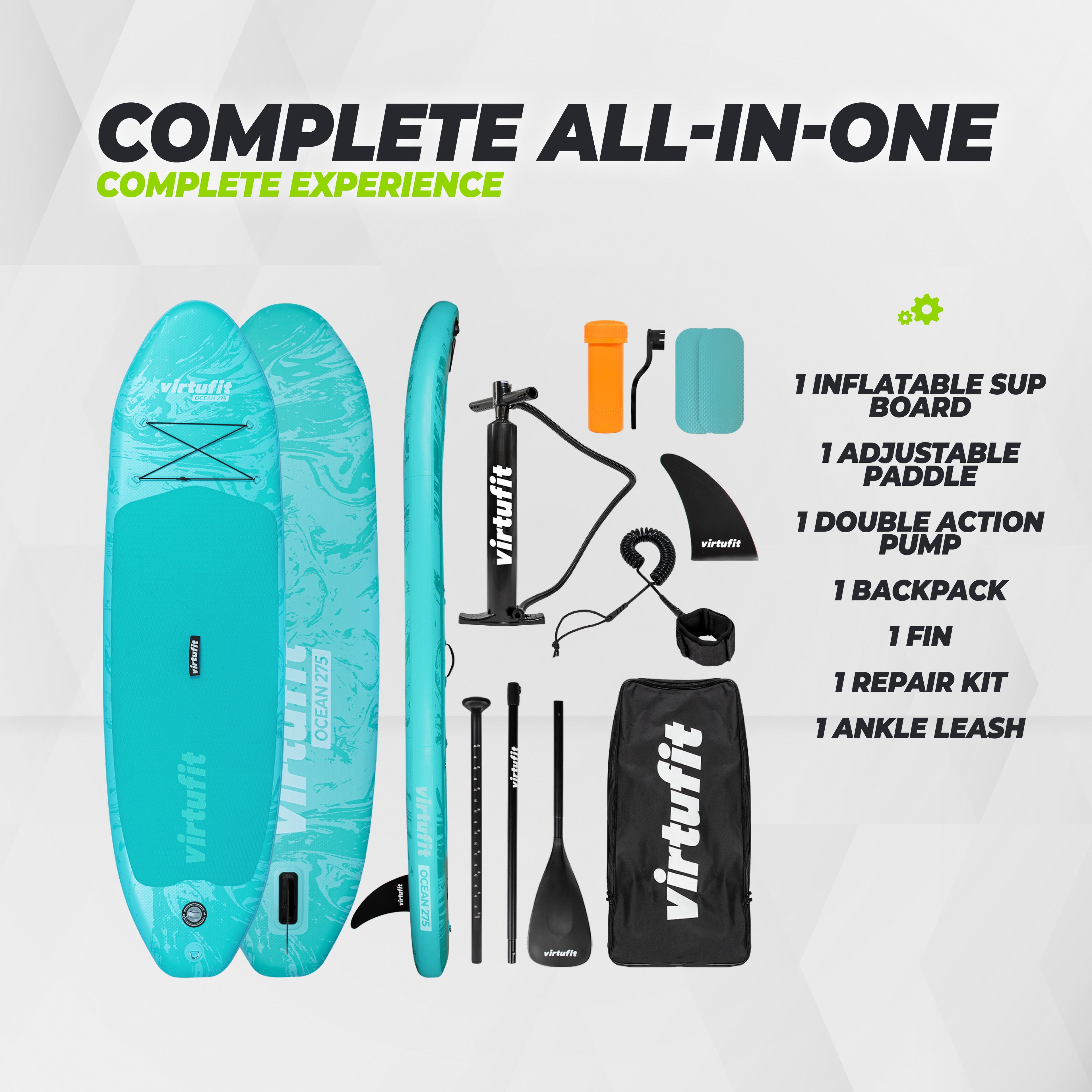 VirtuFit Supboard Ocean 275 - Oranje - Met accessoires en draagtas