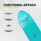 VirtuFit Supboard Ocean 275 - Turquoise - Met accessoires en draagtas