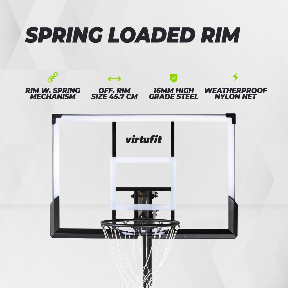 VirtuFit Premium Verstelbare Basketbalpaal - 245 tot 305 cm - Tweedekans