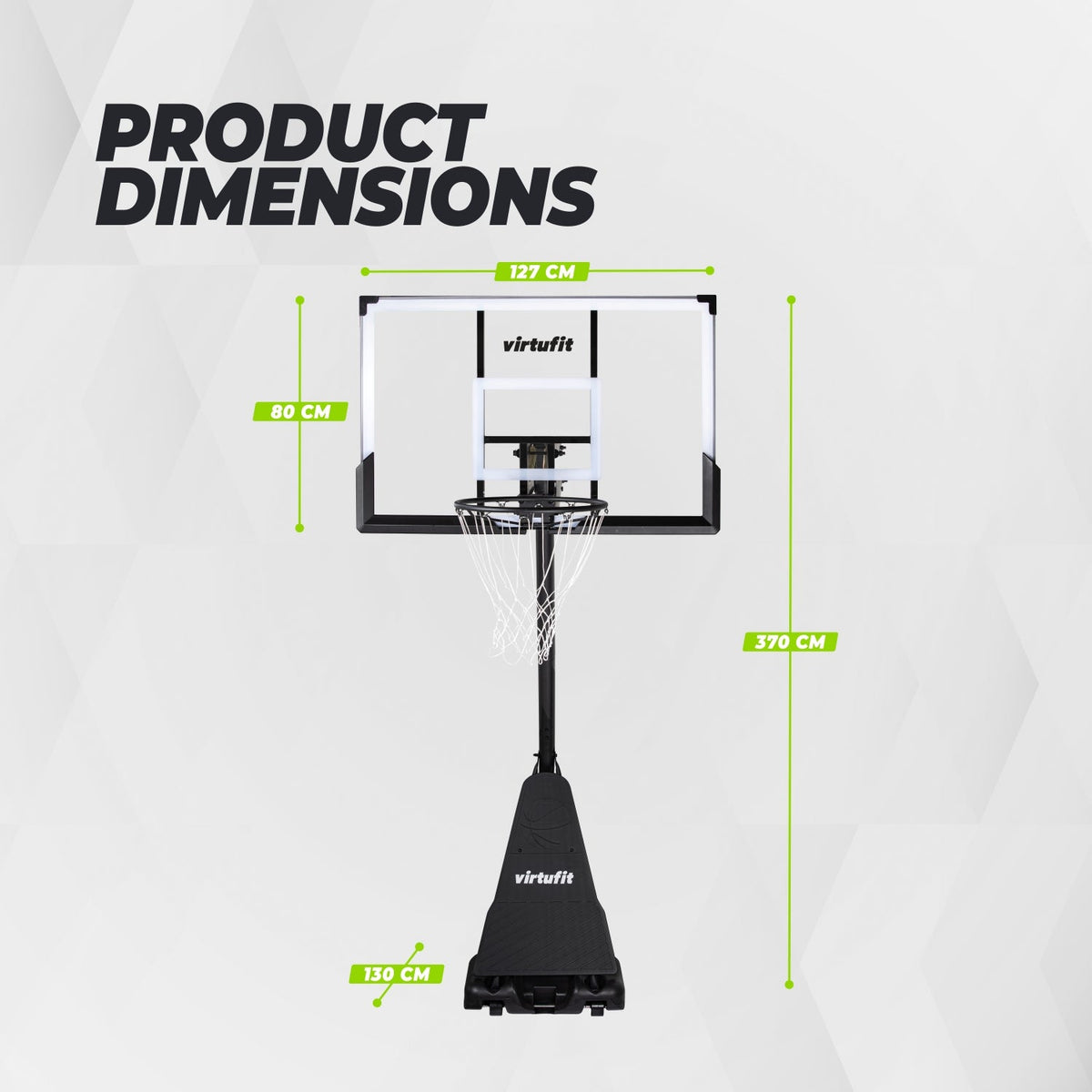 VirtuFit Premium Verstelbare Basketbalpaal - 245 tot 305 cm - Tweedekans