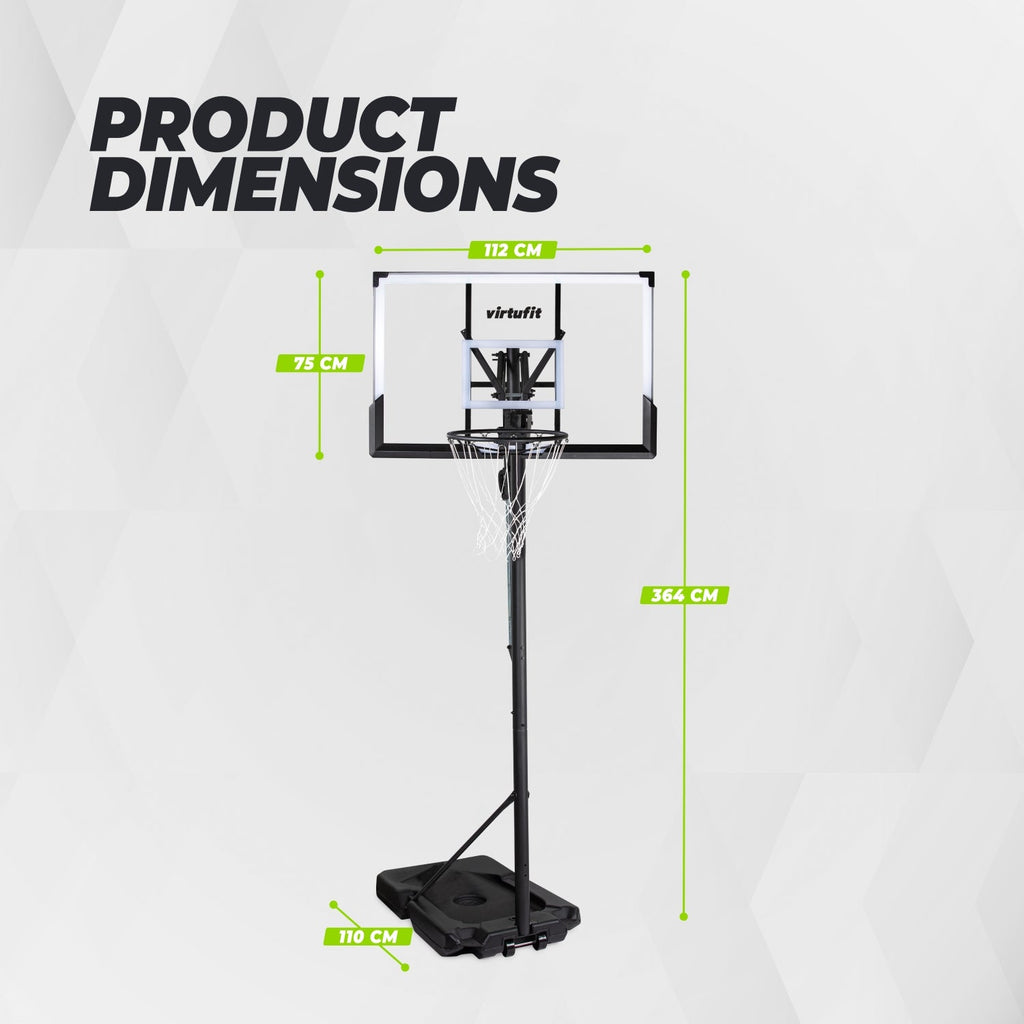 VirtuFit Pro Verstelbare Basketbalpaal - 150 tot 305 cm
