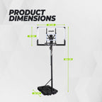 VirtuFit Pro Verstelbare Basketbalpaal - 150 tot 305 cm